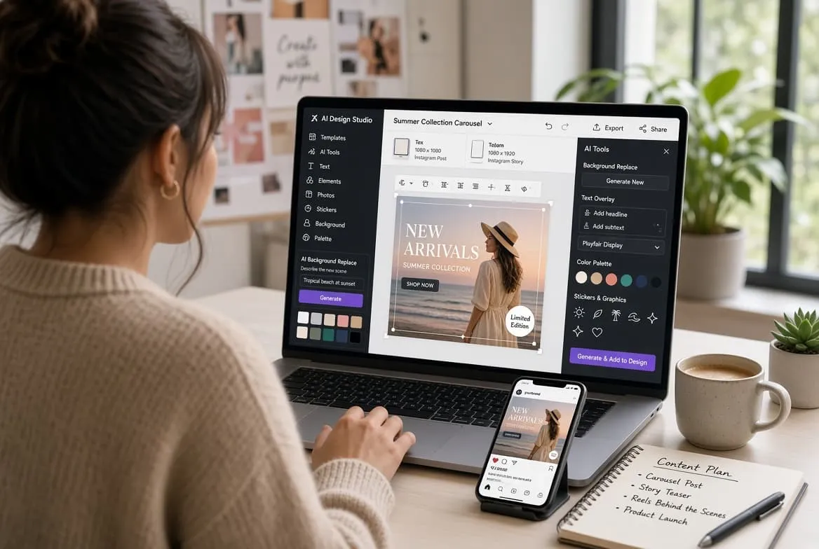 Canva AI ابزار ساده برای طراحی و ادیت عکس