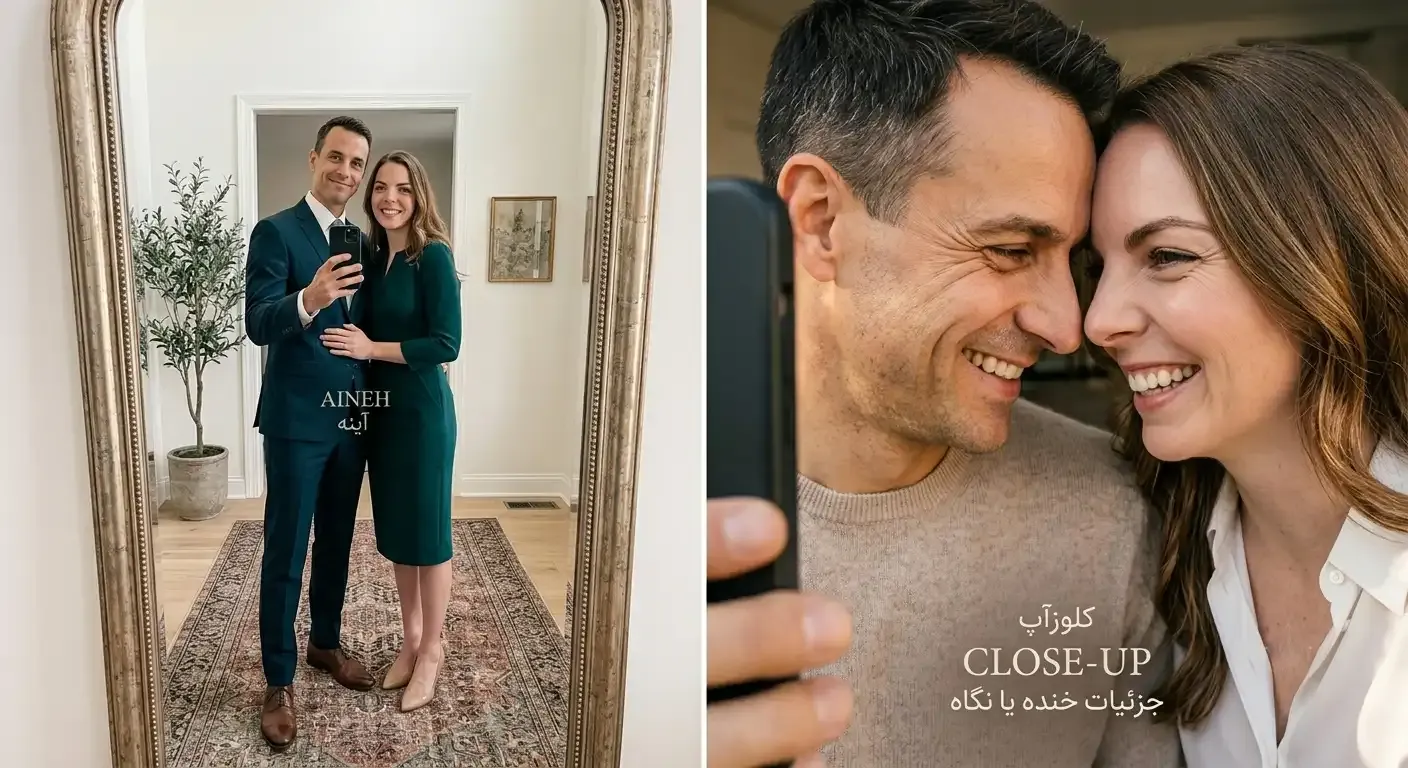 ژست عکس دونفره سلفی