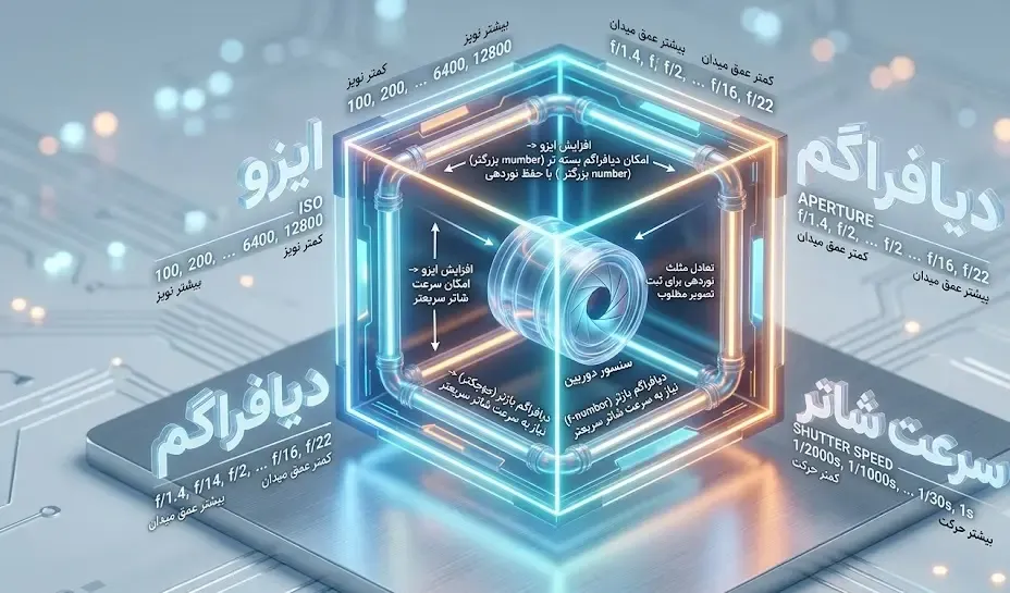 مقایسه دیافراگم، شاتر، ایزو