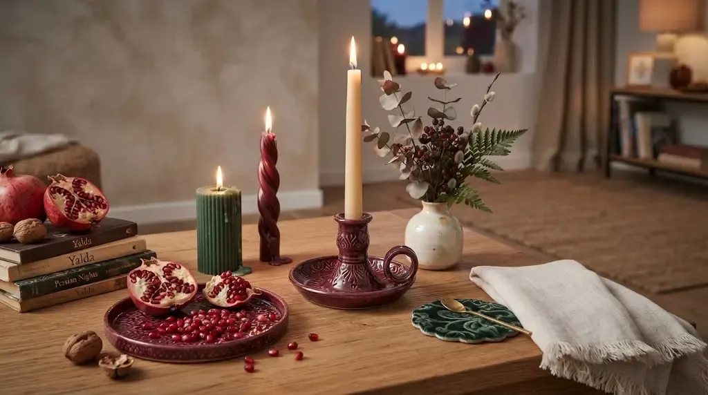 شمع و اکسسوری دکوراتیو برای هدیه شب یلدا