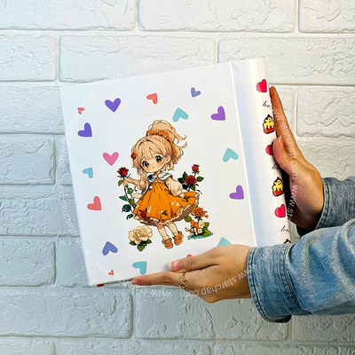 آلبوم چسبی دختر کیوت نارنجی 15 در 21