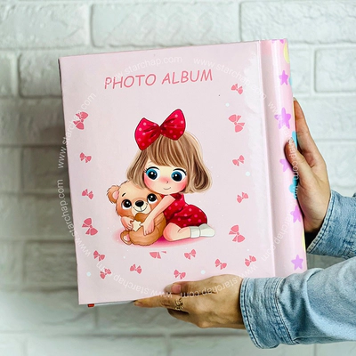 آلبوم چسبی دختر پاپیون صورتی 22 در 29