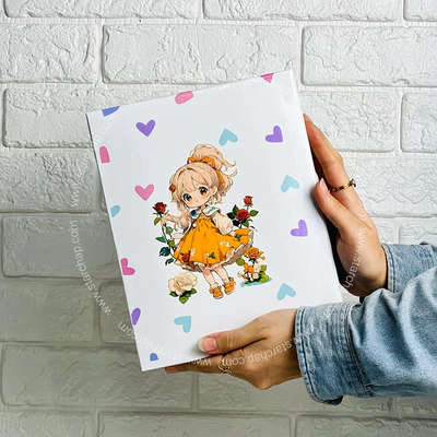 آلبوم 13 در 18 پاکتی -دختر کیوت نارنجی