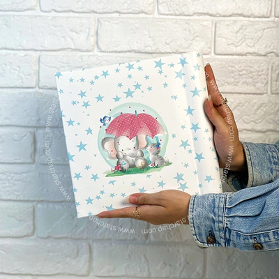 آلبوم چسبی فیل چتر صورتی 15 در 21