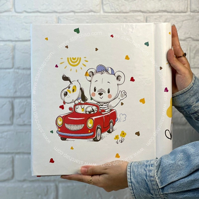 آلبوم چسبی خرس و ماشین قرمز 22 در 29